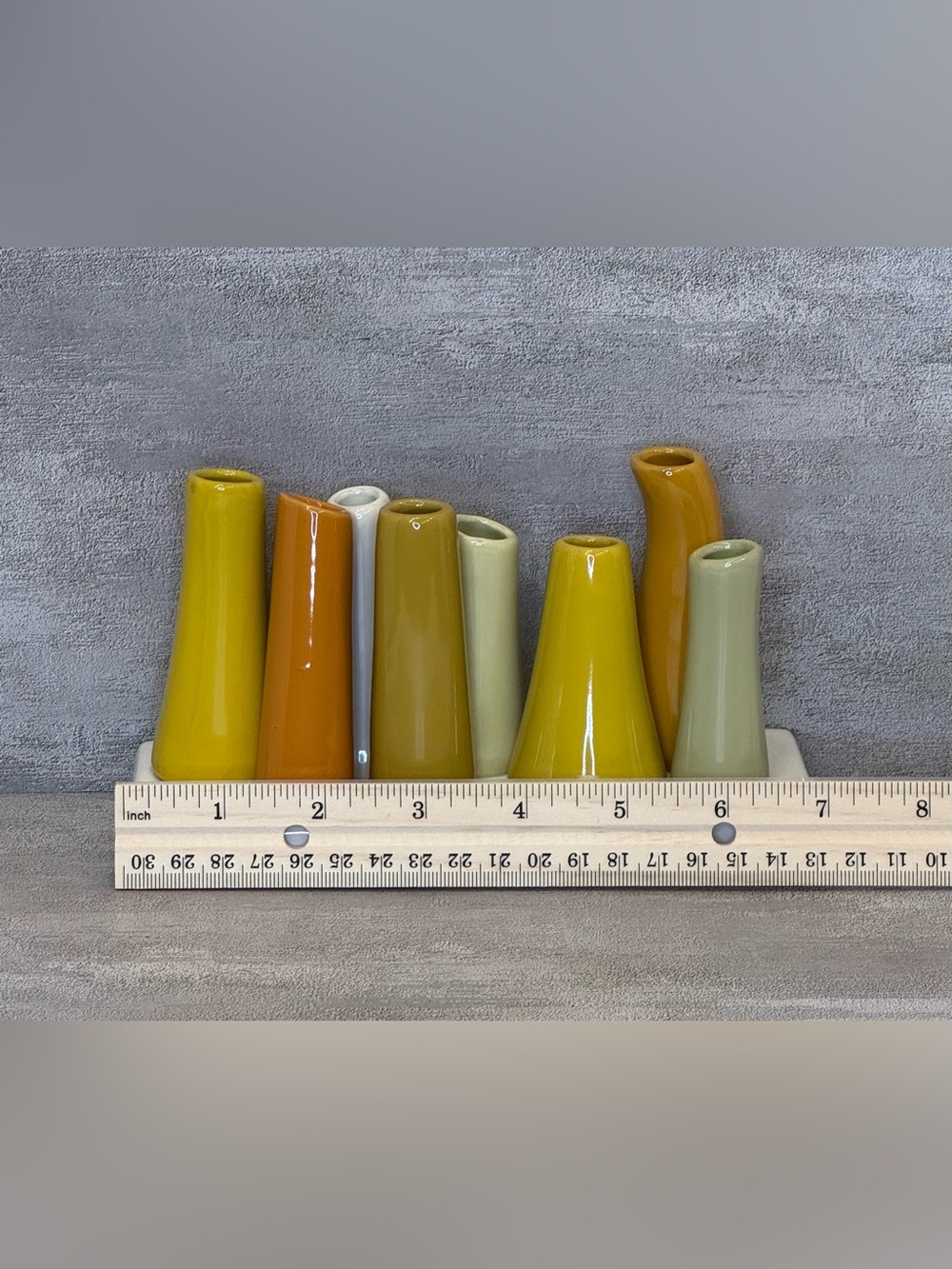 Chive Pooley 2 Ceramic Flower Vase. Bud Tubes in a Multi-color arrangement. - Picture 4 of 5